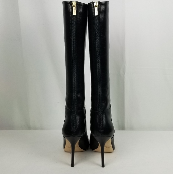 Jimmy Choo Kim Leather Heels Knee High Boots 37.5 - Picture 5 of 15